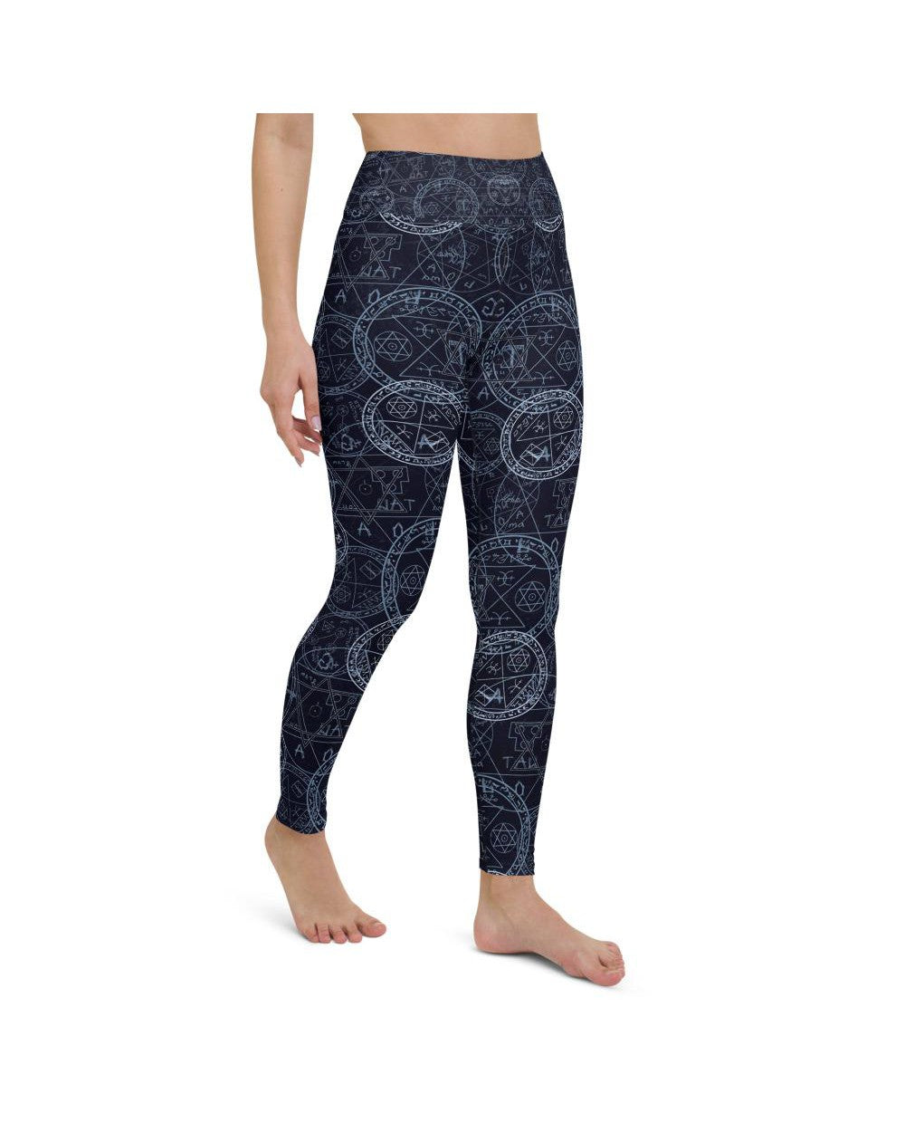 Womens Workout Yoga Pants Witchcraft Blue/White/Navy | Gearbunch.com