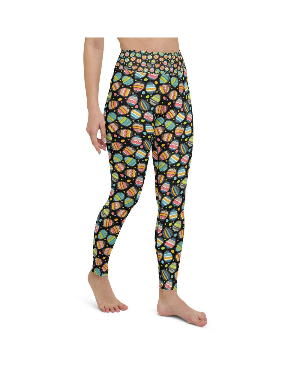 Womens Workout Yoga Pants Easter Egg Black/Green/Pink | Gearbunch.com