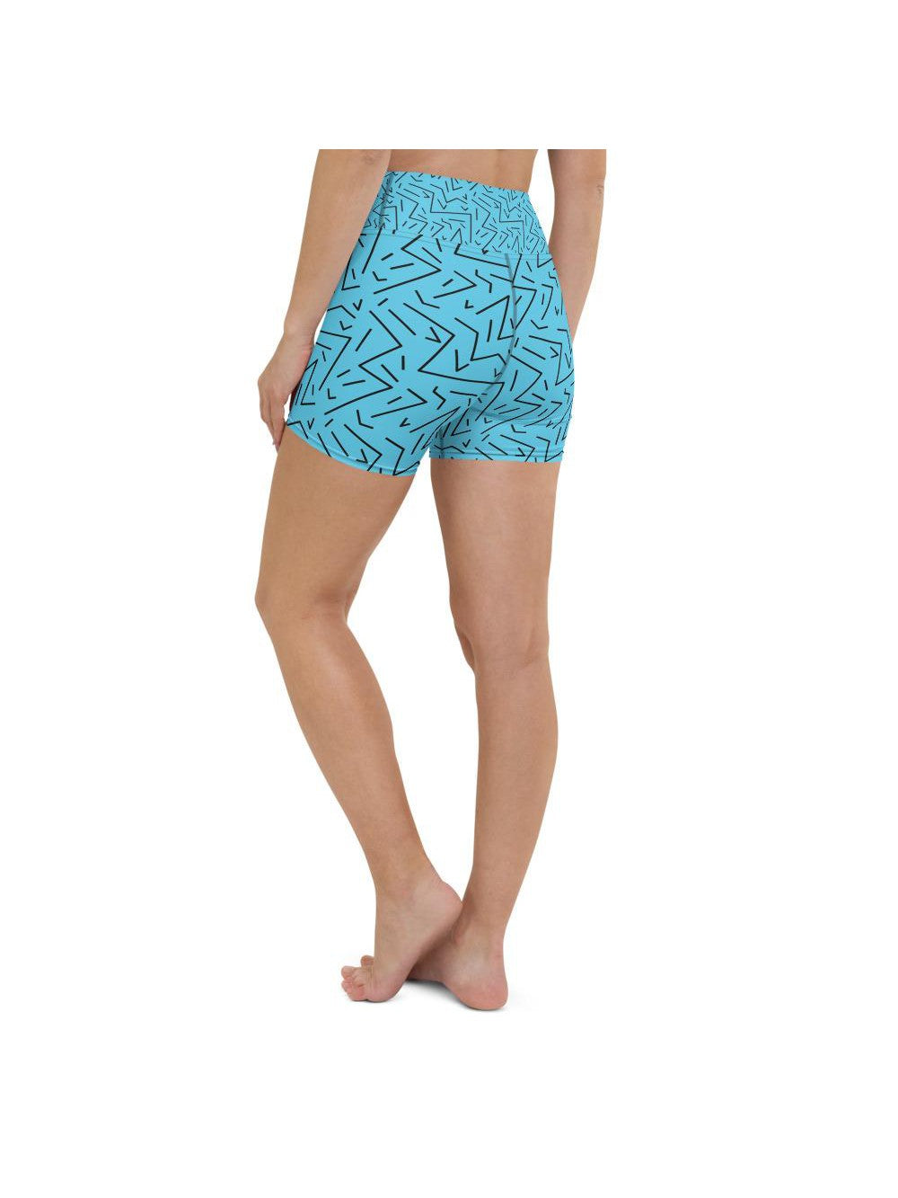 Aqua Black Line Yoga Shorts Gearbunch