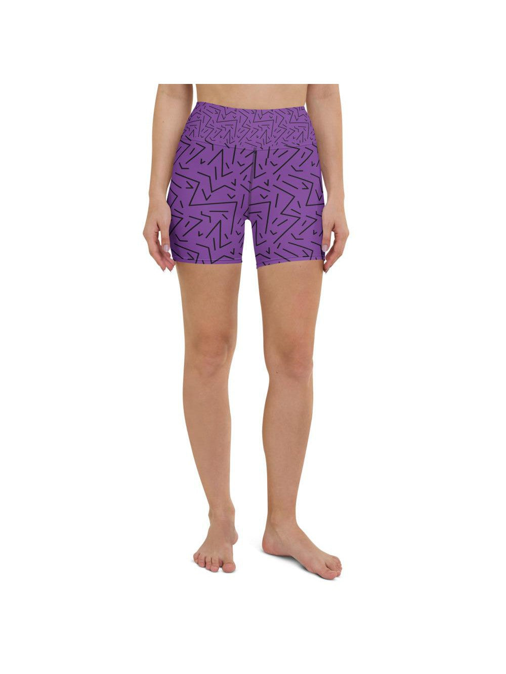 Purple Black Line Yoga Shorts Gearbunch