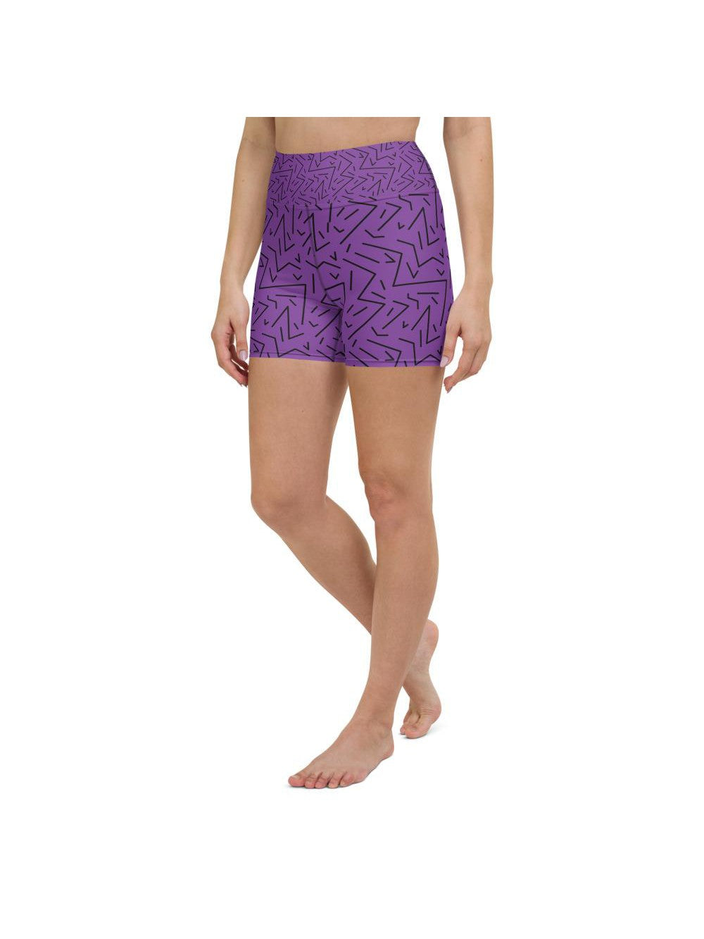 Purple Black Line Yoga Shorts Gearbunch