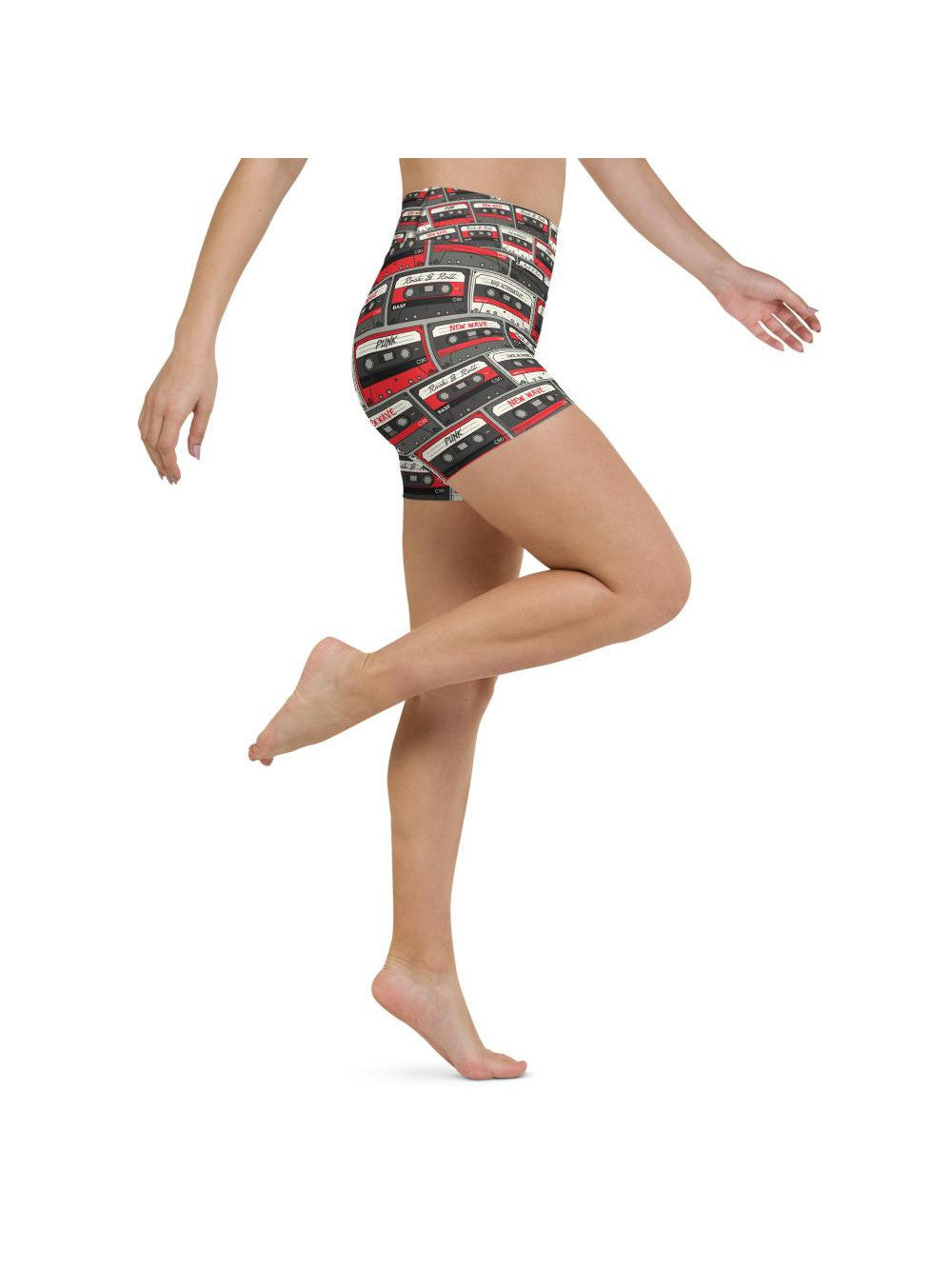 Retro Cassette Tapes Yoga Shorts Gearbunch