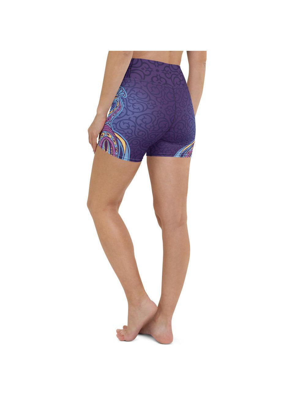 Ornamental Peacock Yoga Shorts Gearbunch