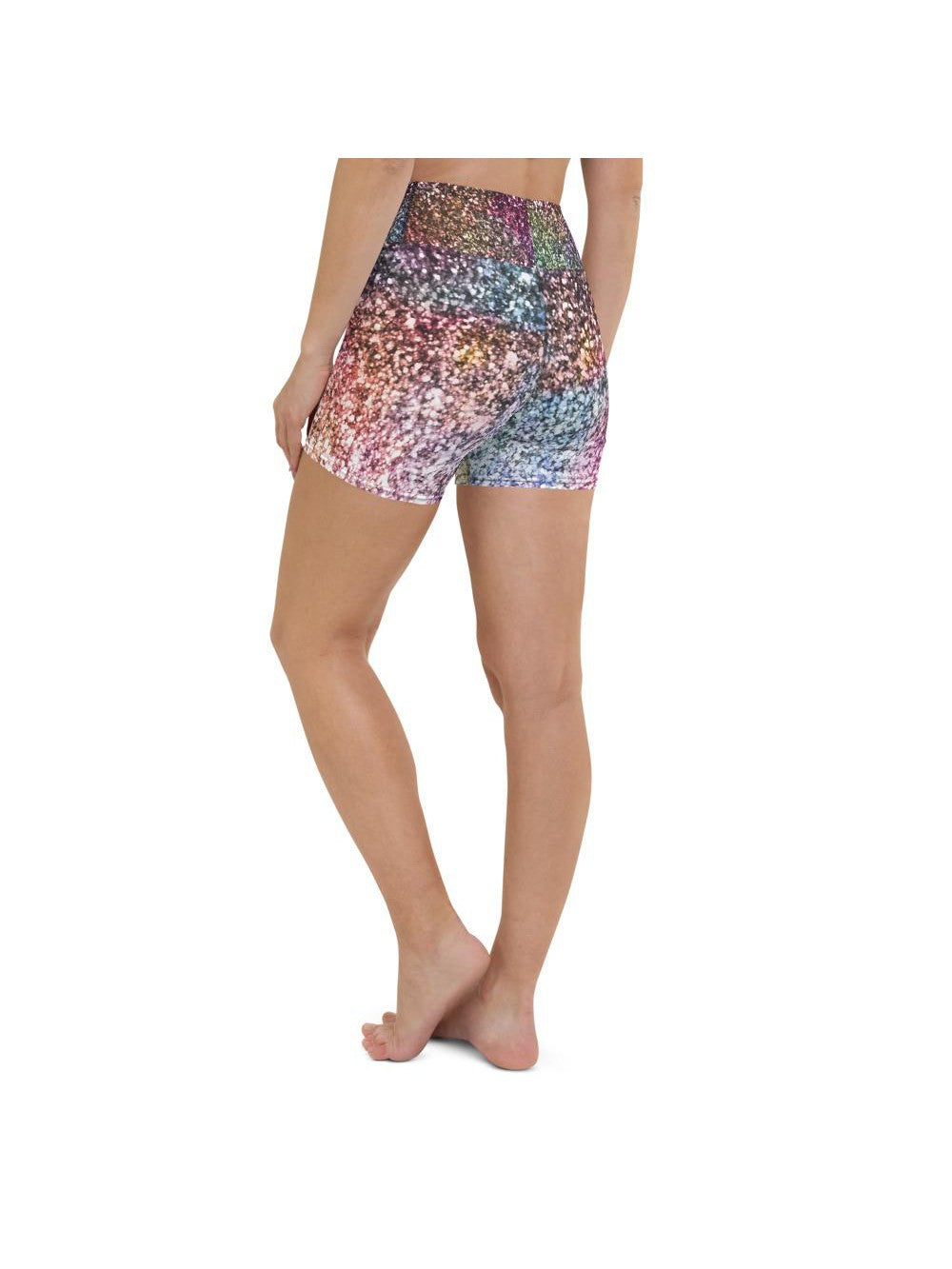 Colorful Sparkles Yoga Shorts Gearbunch