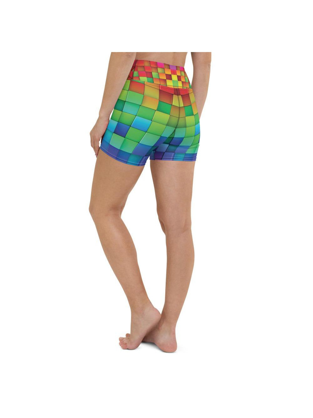 Rainbow Blocks Yoga Shorts Gearbunch