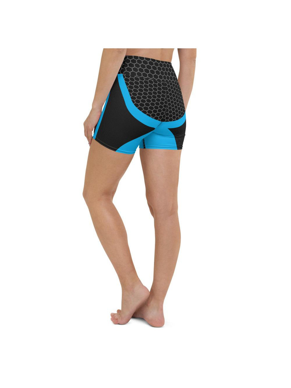 Blue Honeycomb Carbon Yoga Shorts Gearbunch