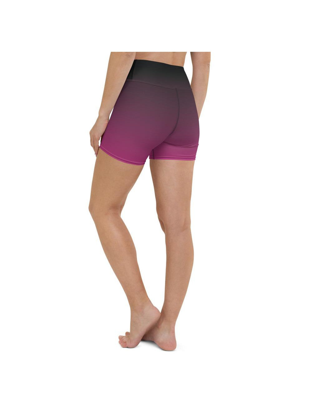 Womens Yoga Shorts Ombre Black to Pink | Gearbunch.com