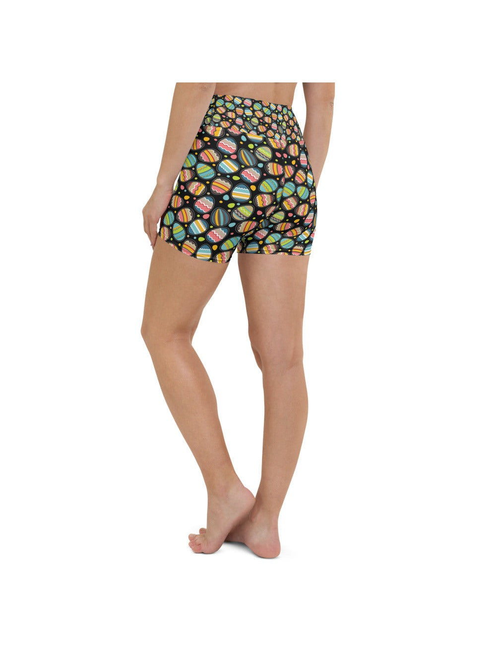 Womens Yoga Shorts Easter Egg Black/Pink/Green | Gearbunch.com