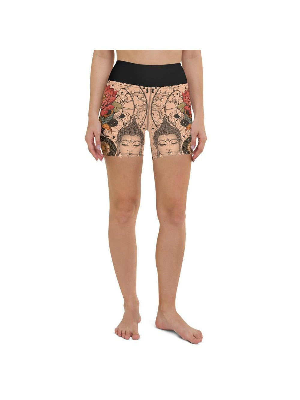 Tattooed Lotus Yoga Shorts Gearbunch