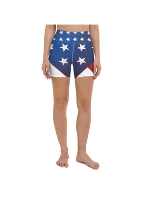 American Flag Yoga Shorts Gearbunch