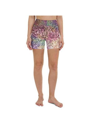 Colorful Sparkles Yoga Shorts Gearbunch