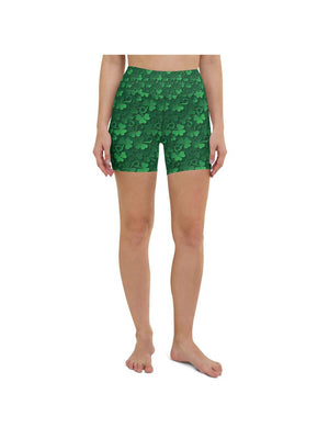 Irish 3D Shamrock Yoga Shorts Gearbunch