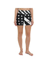 Womens Yoga Shorts Black & White American Flag | Gearbunch.com