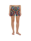 Womens Yoga Shorts Colorful Mandala Red/Blue/Yellow | Gearbunch.com