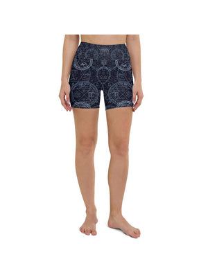 Womens Yoga Shorts Witchcraft Blue/White/Navy | Gearbunch.com 