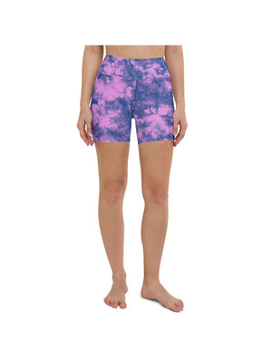 Womens Yoga Shorts Navy Glaze Yoga Blue/Purple | Gearbunch.com