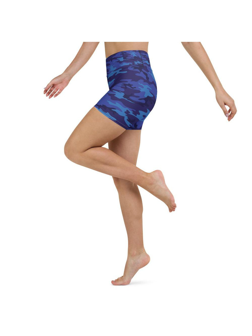 Blue Camo Yoga Shorts Gearbunch