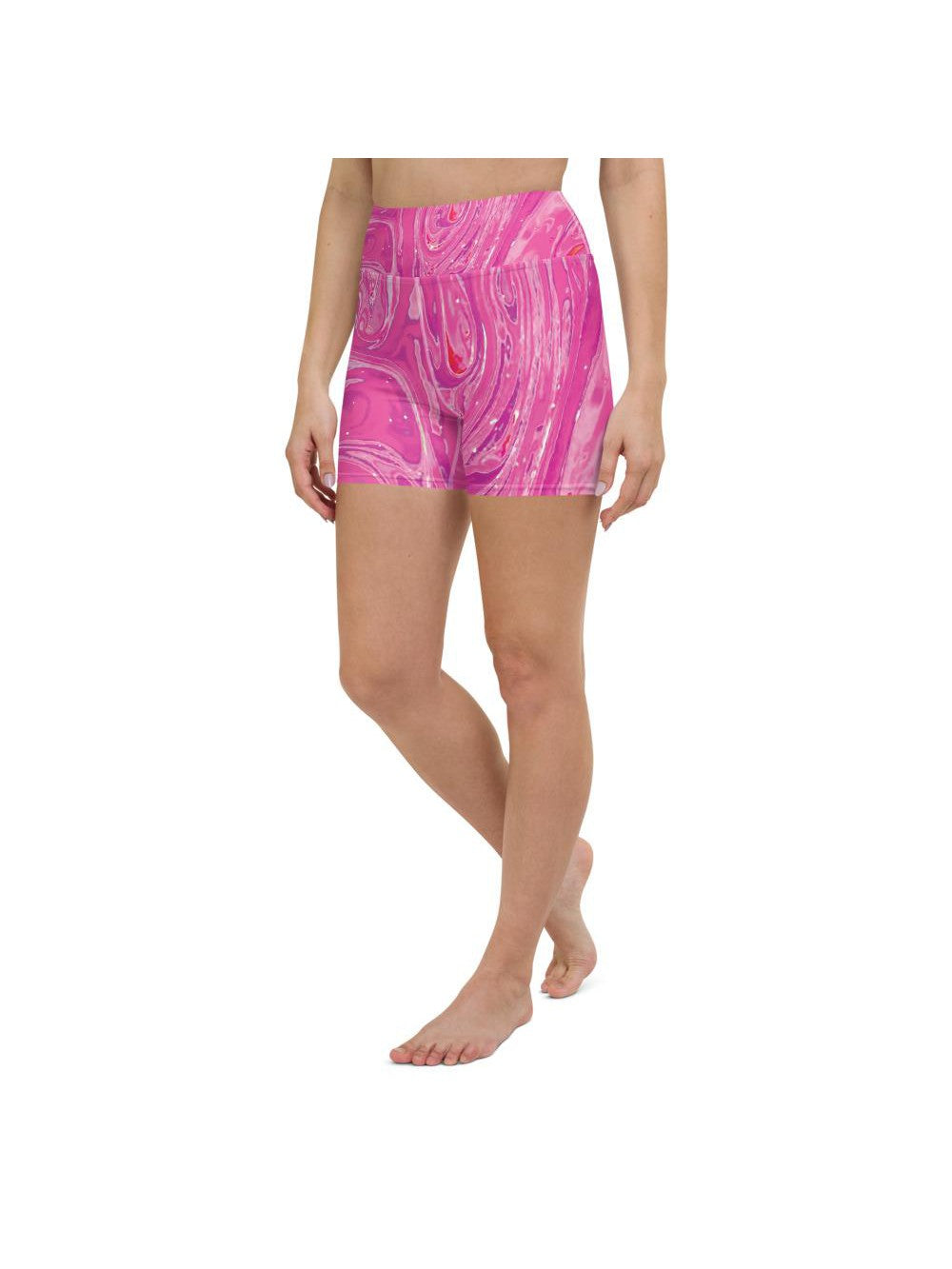 Pink Swirl Yoga Shorts Gearbunch