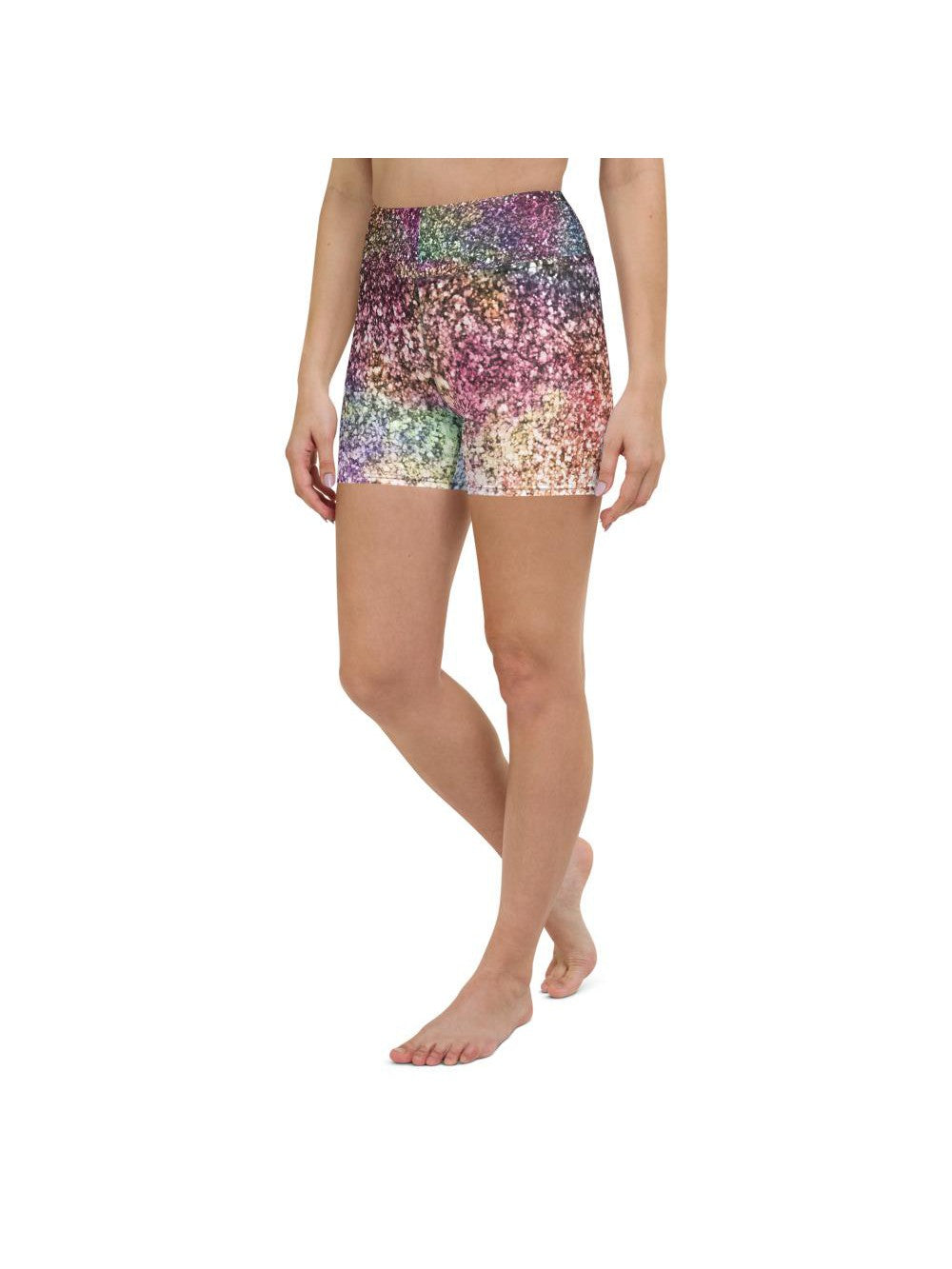 Colorful Sparkles Yoga Shorts Gearbunch