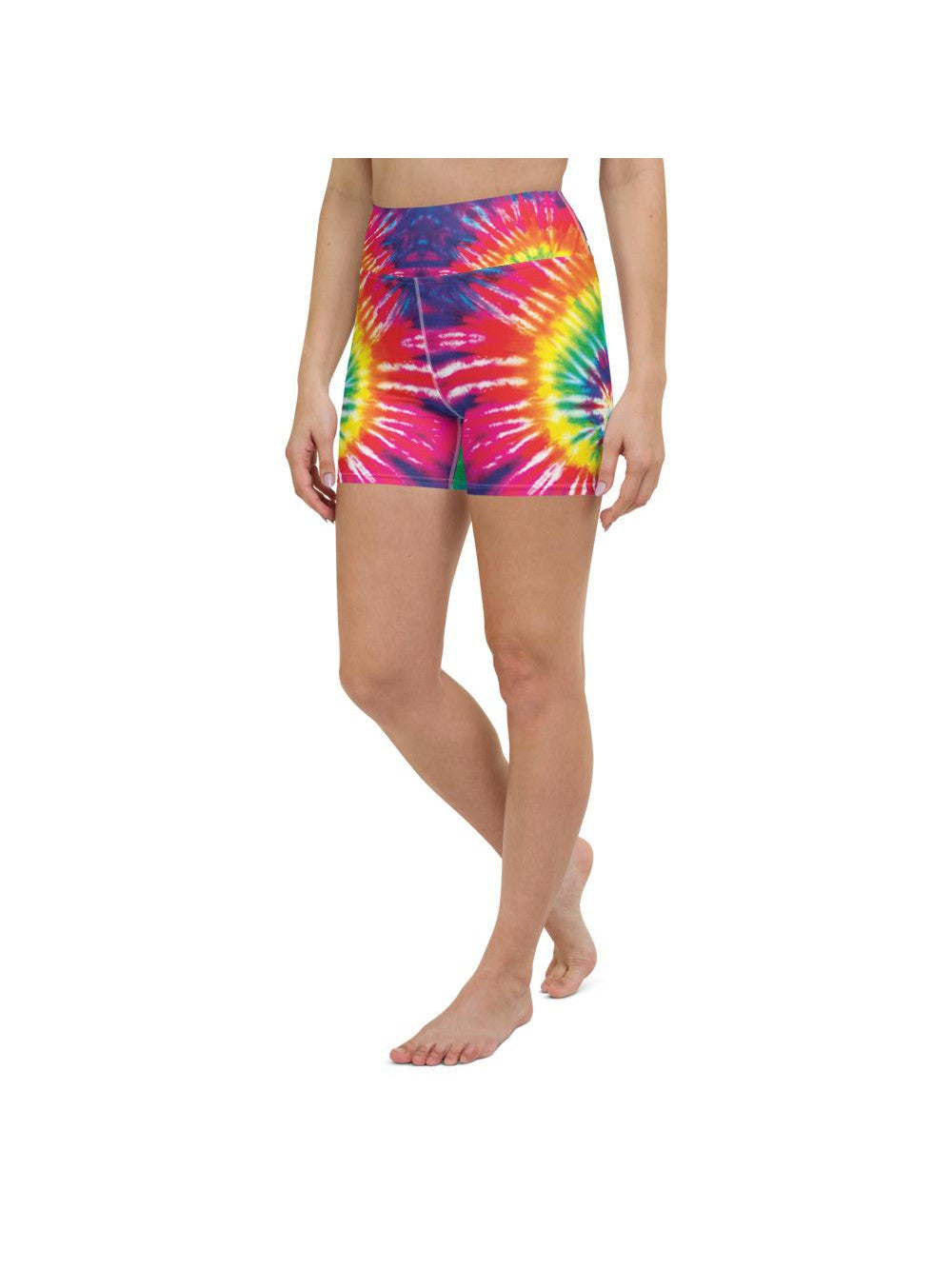 Womens Yoga Shorts Tie Dye Swirl Yoga Rainbow | Gearbunch.com