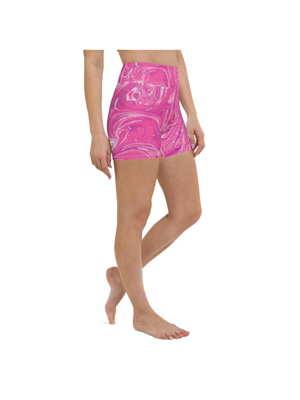 Pink Swirl Yoga Shorts Gearbunch