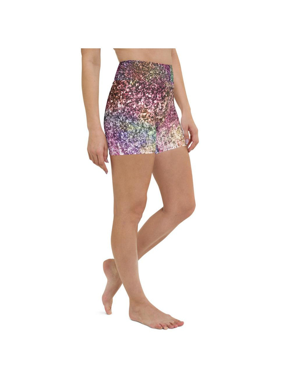 Colorful Sparkles Yoga Shorts Gearbunch