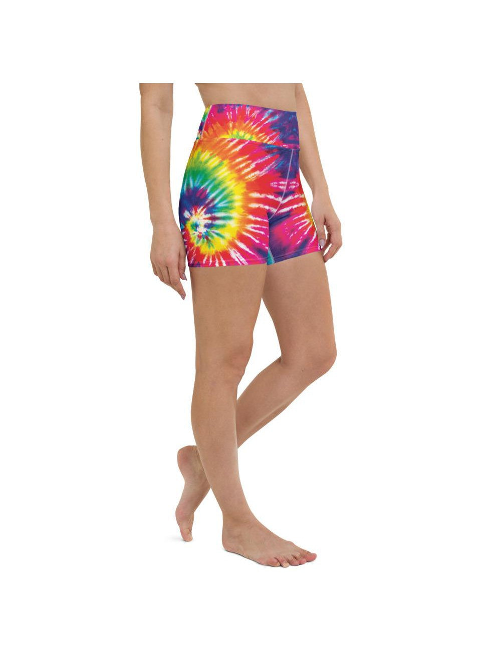 Womens Yoga Shorts Tie Dye Swirl Yoga Rainbow | Gearbunch.com