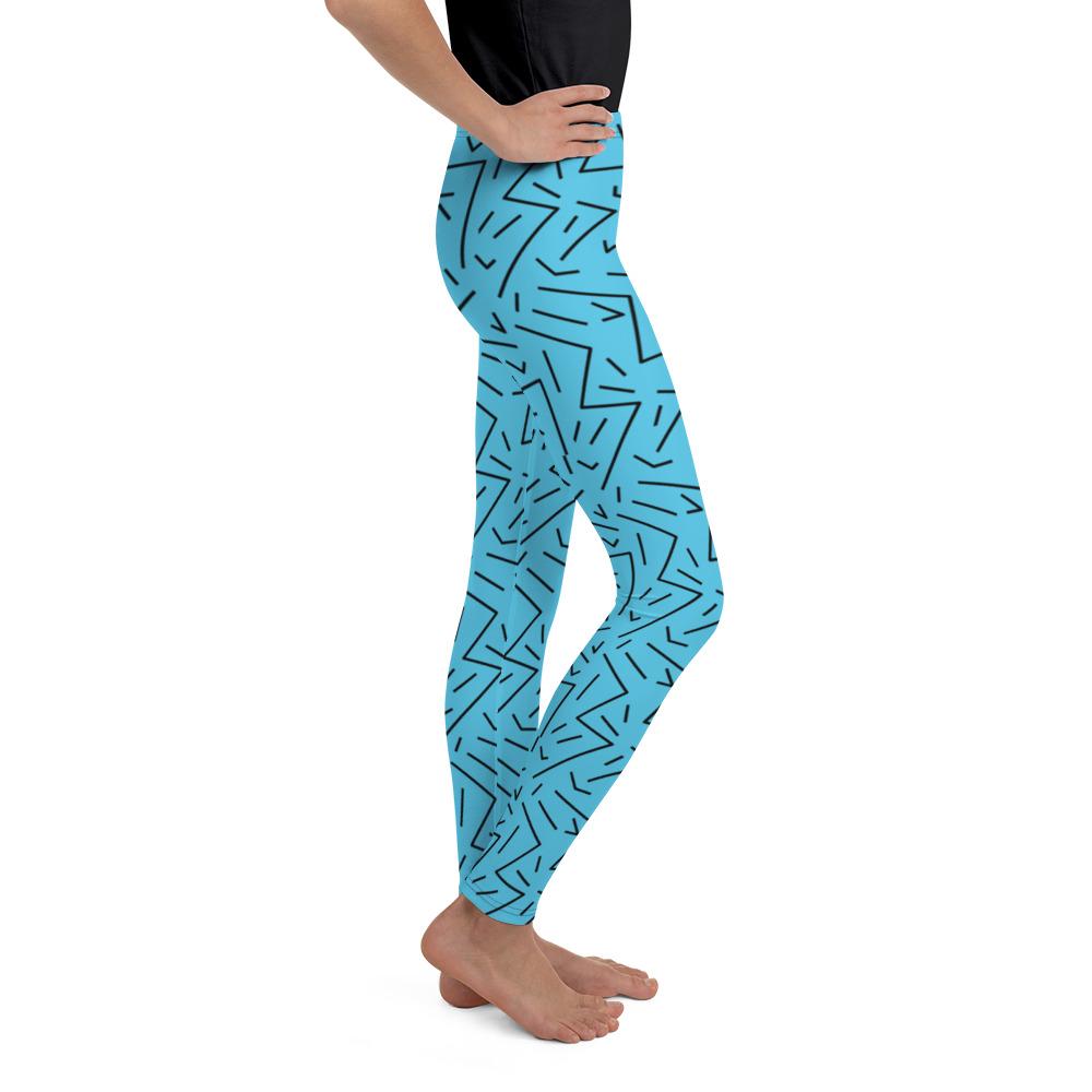 Aqua Black Line Youth Leggings Gearbunch