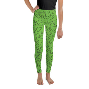 Green Black Line Youth Leggings Gearbunch