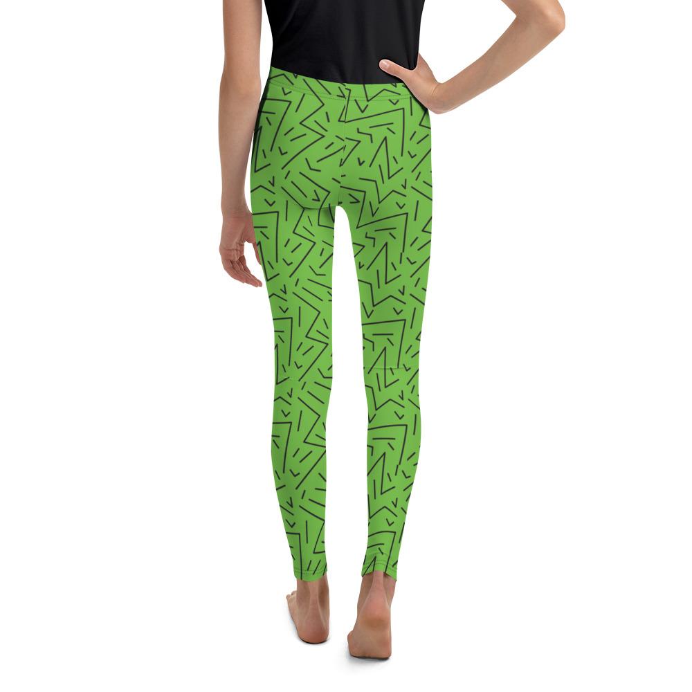 Green Black Line Youth Leggings Gearbunch