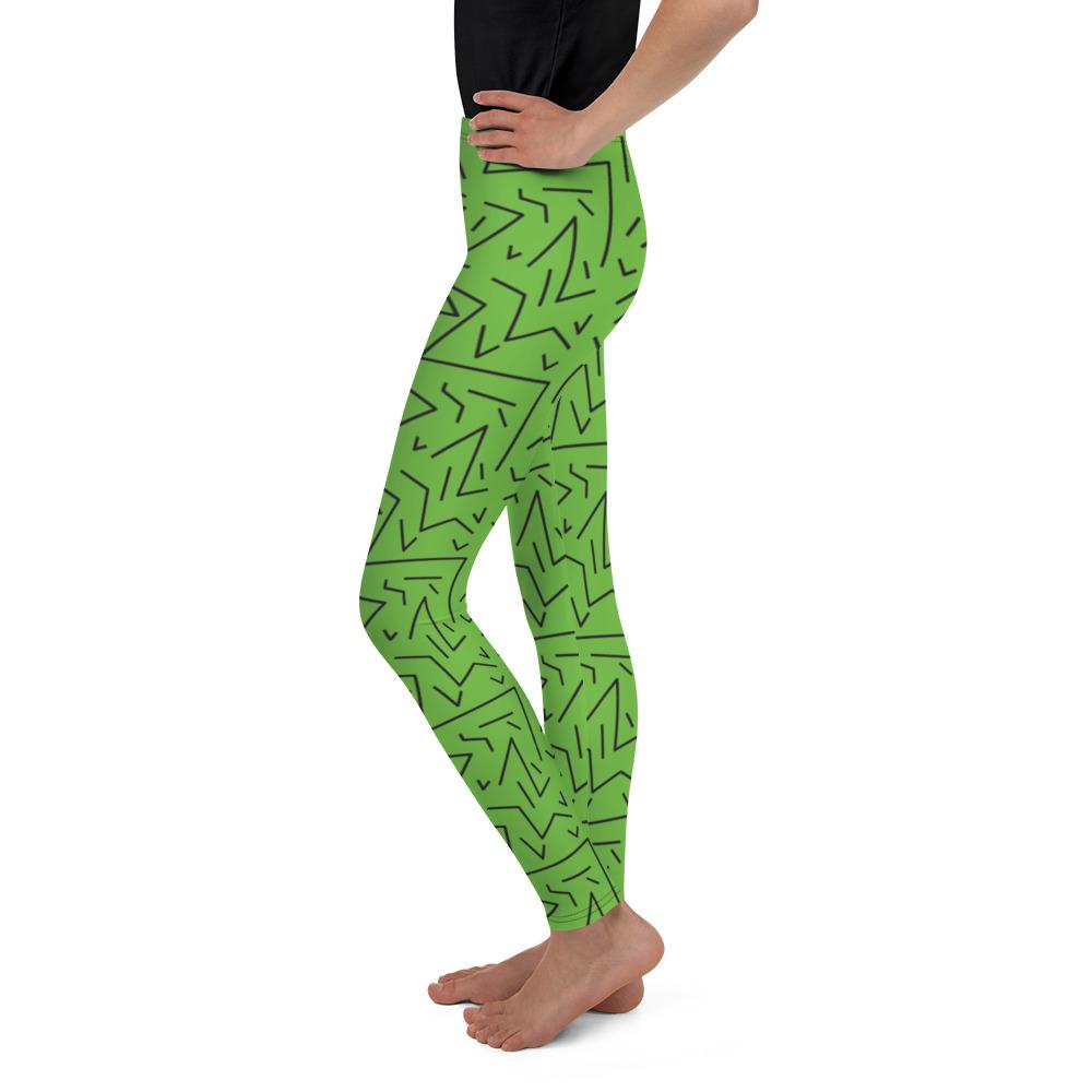 Green Black Line Youth Leggings Gearbunch