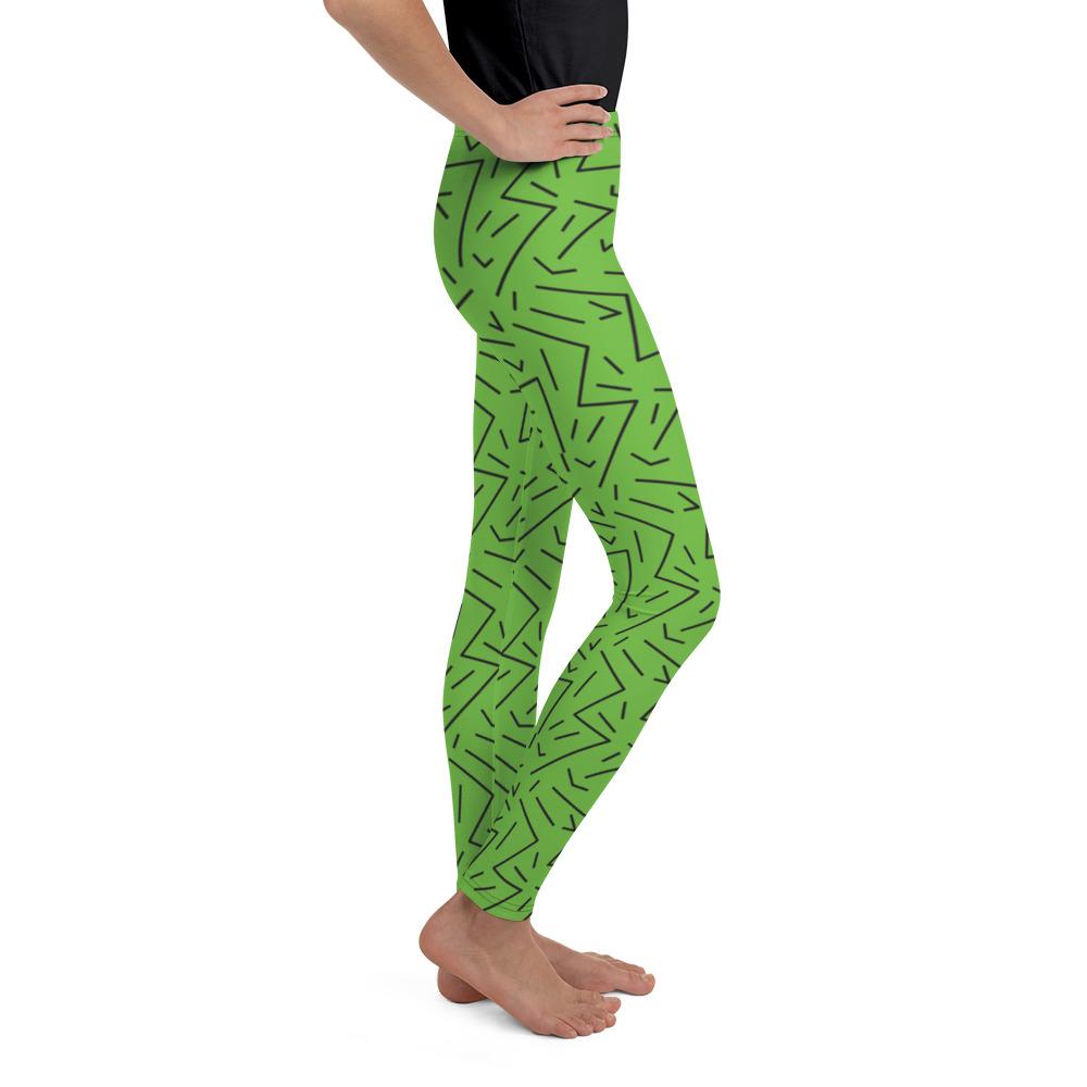 Green Black Line Youth Leggings Gearbunch