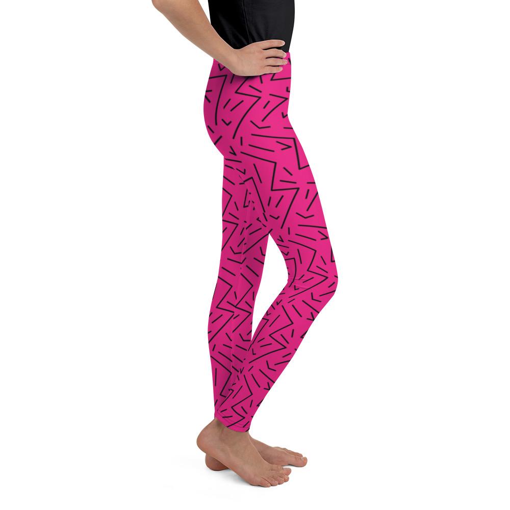 Pink Black Line Youth Leggings Gearbunch