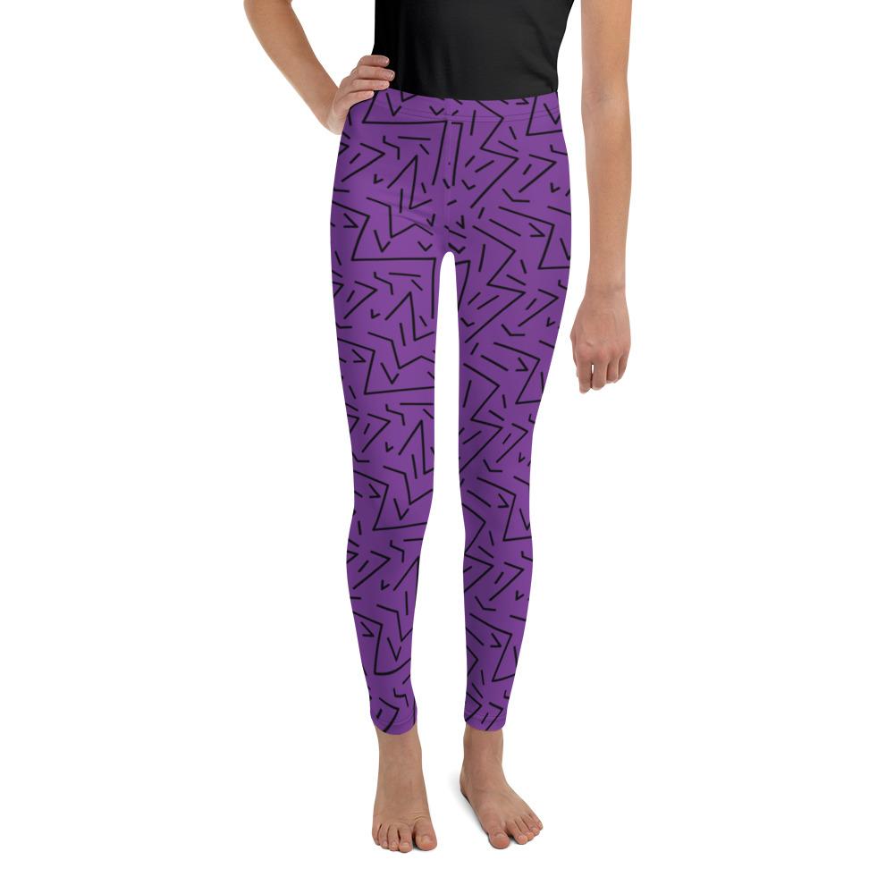 Purple Black Line Youth Leggings Gearbunch