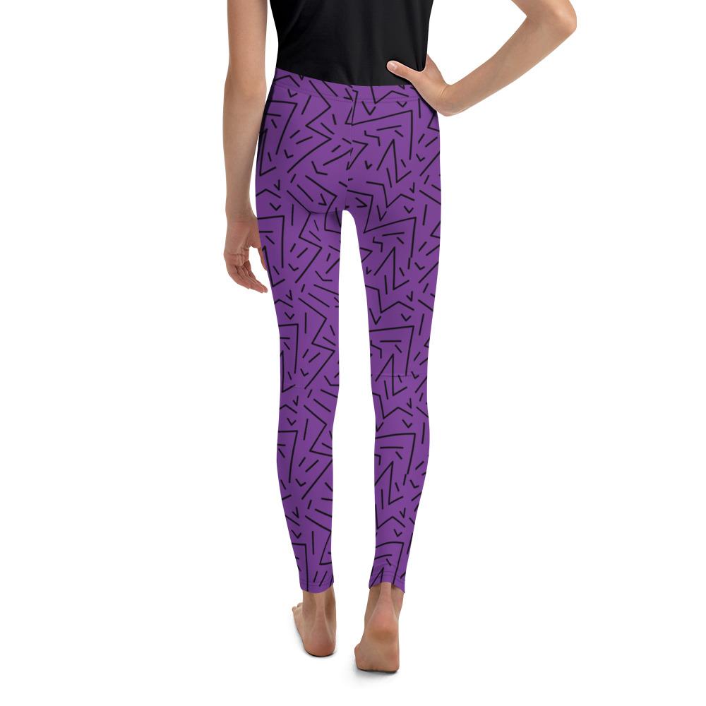 Purple Black Line Youth Leggings Gearbunch