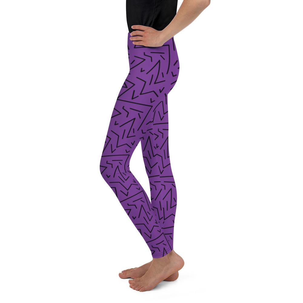 Purple Black Line Youth Leggings Gearbunch