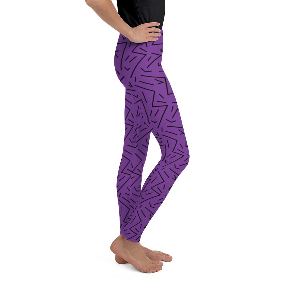 Purple Black Line Youth Leggings Gearbunch