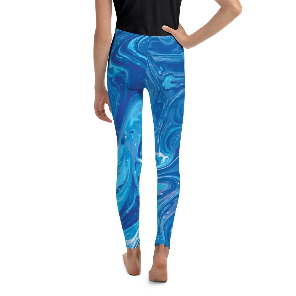 Blue Swirl Youth Leggings Gearbunch