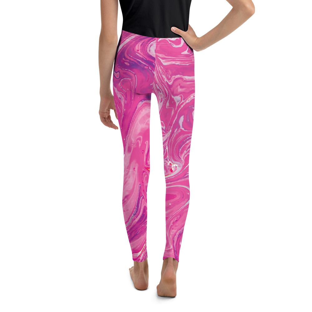 Pink Swirl Youth Leggings Gearbunch