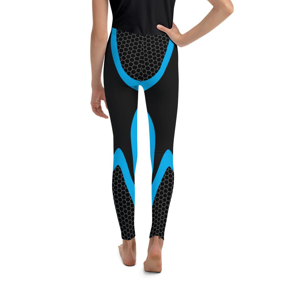 Blue Honeycomb Carbon Youth Leggings Gearbunch