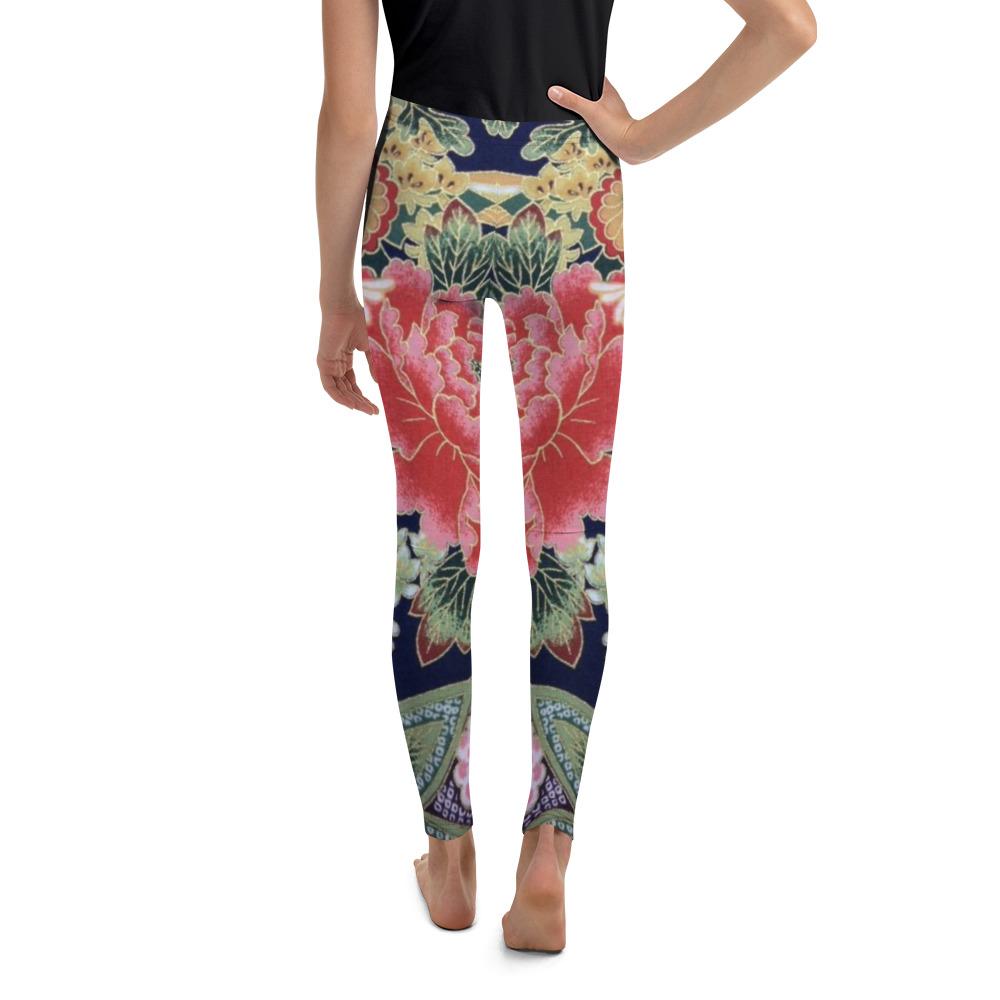 Oriental Floral Youth Leggings | GearBunch