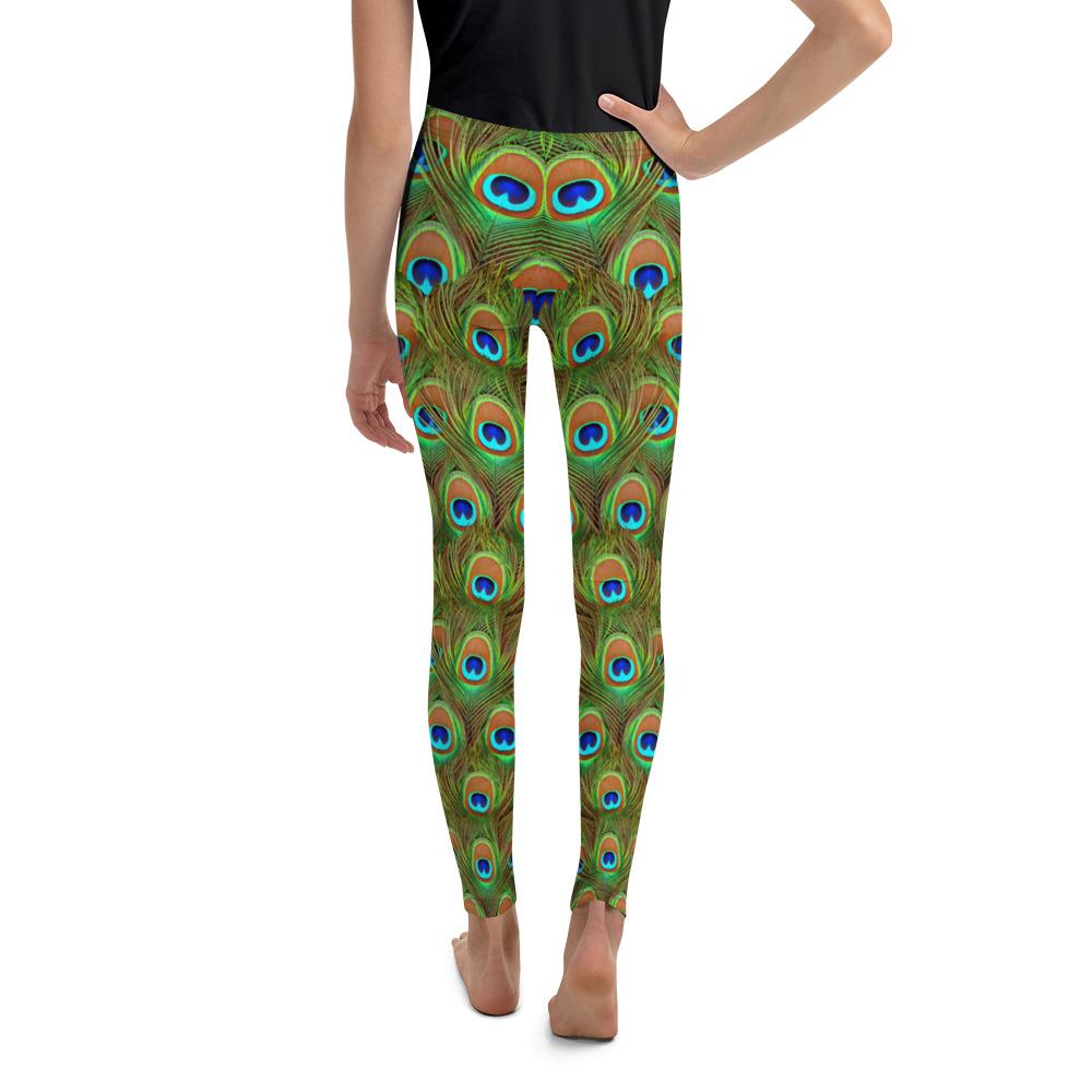 Peacock Feathered Youth Leggings Gearbunch