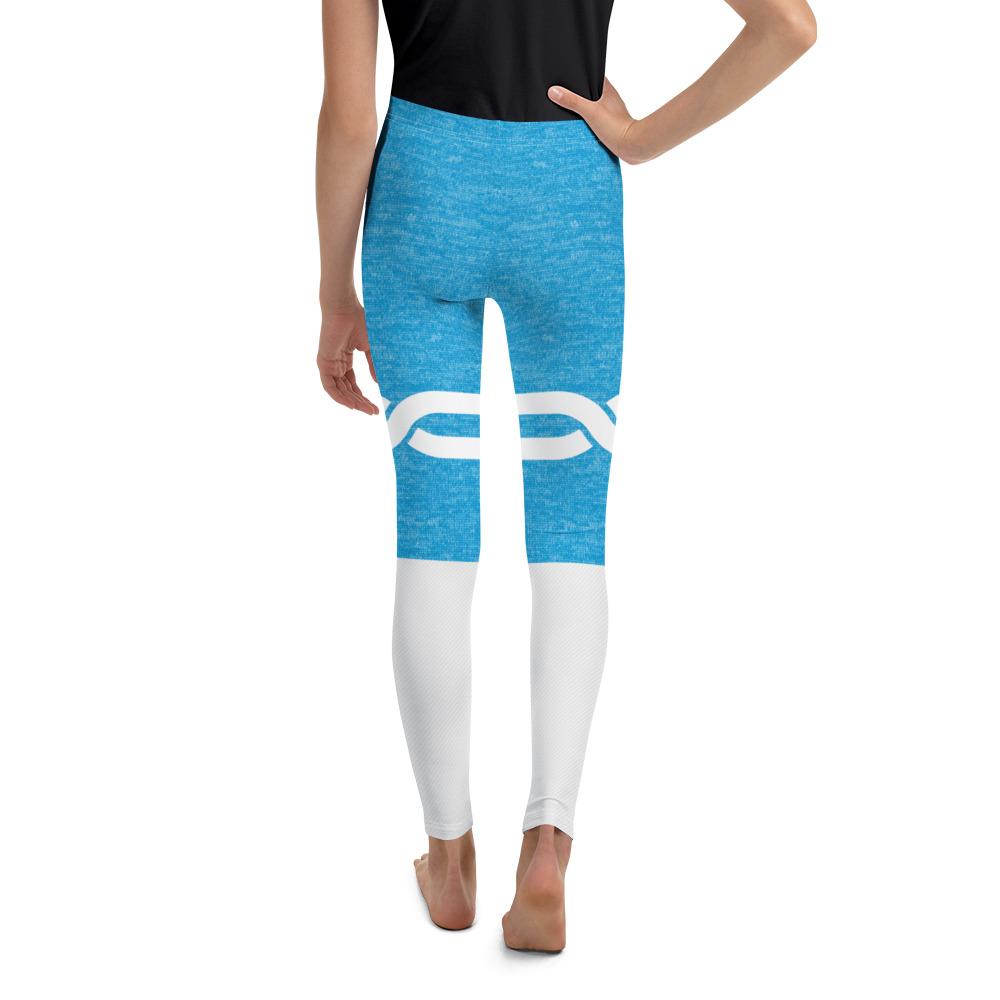 Blue and White Infinity Youth Leggings Gearbunch