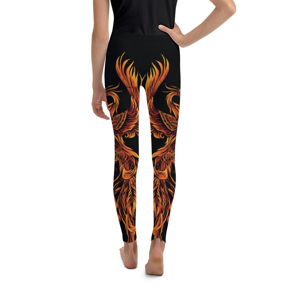 Youth Phoenix Leggings Black/Orange/Red | Gearbunch.com