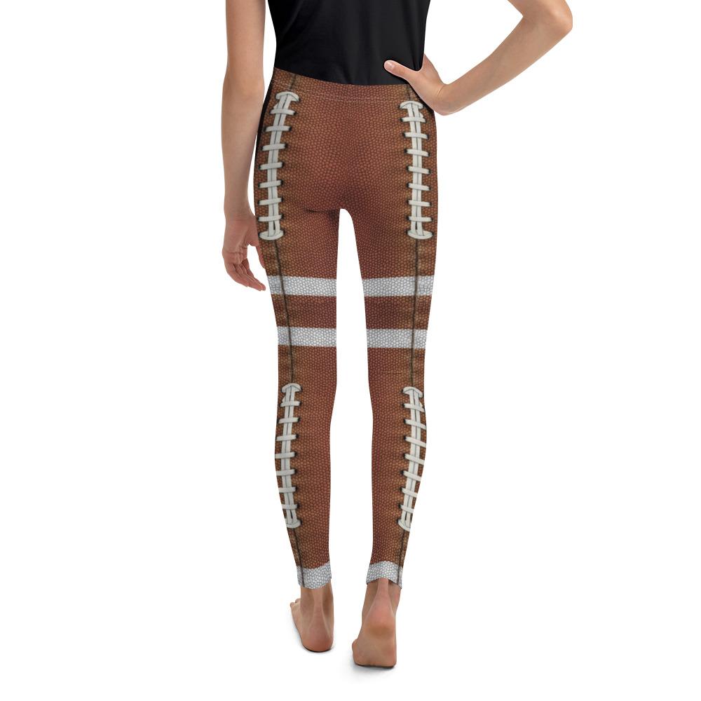 Youth American Football Leggings Brown/White | Gearbunch.com