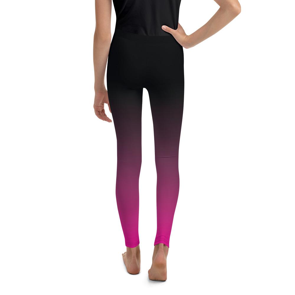 Youth Ombre Black to Pink Leggings | Gearbunch.com