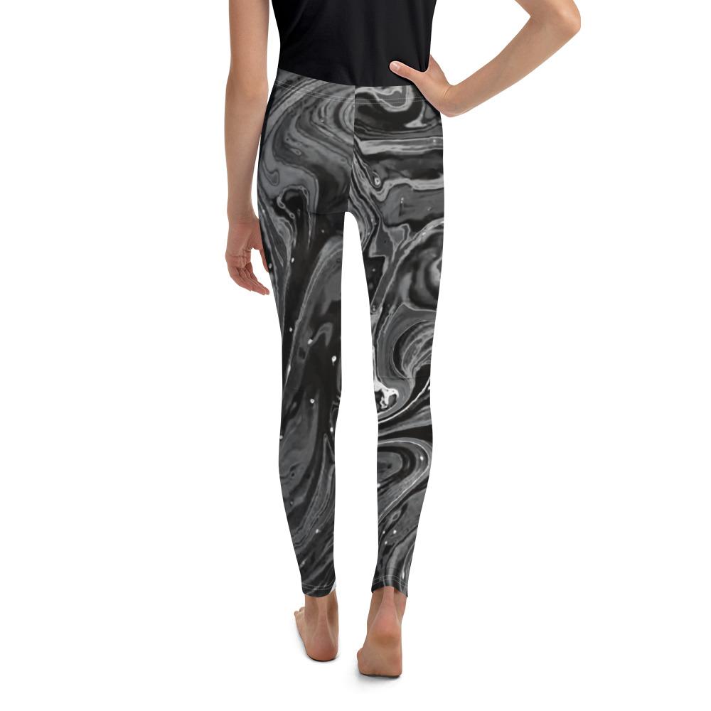 Youth Grey Swirl Leggings Grey/White | Gearbunch.com