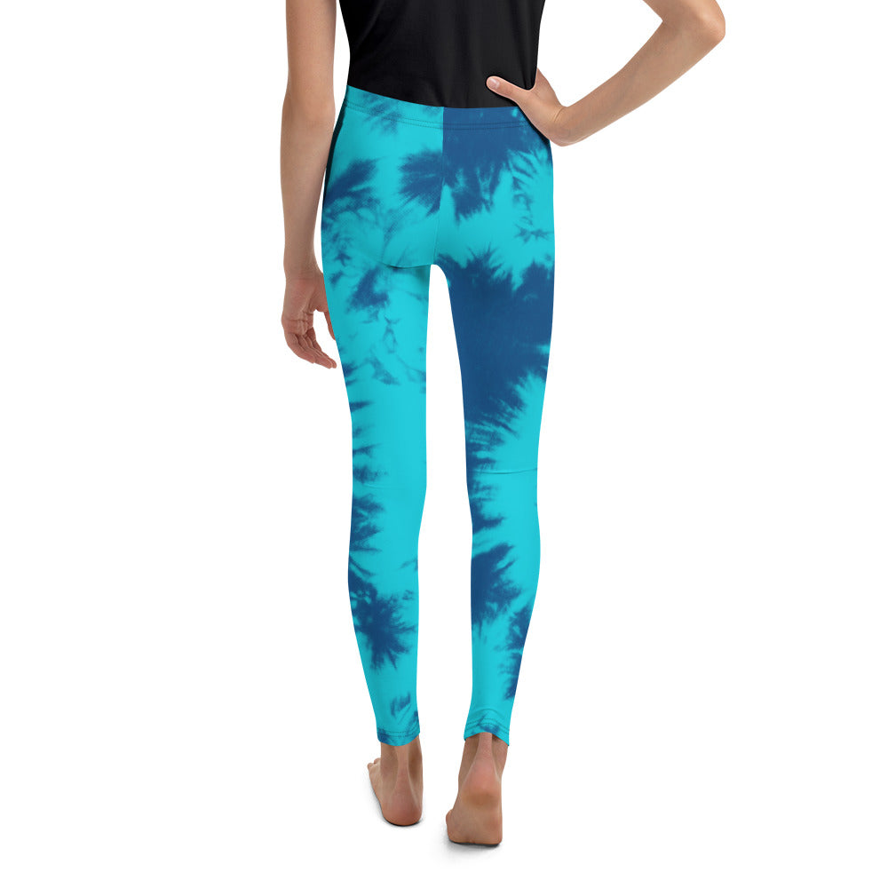 Youth Blue & Aqua Tie Dye Leggings | Gearbunch.com