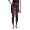 Dark Pink Camo Youth Leggings Gearbunch