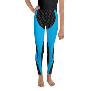 Blue Honeycomb Carbon Youth Leggings Gearbunch